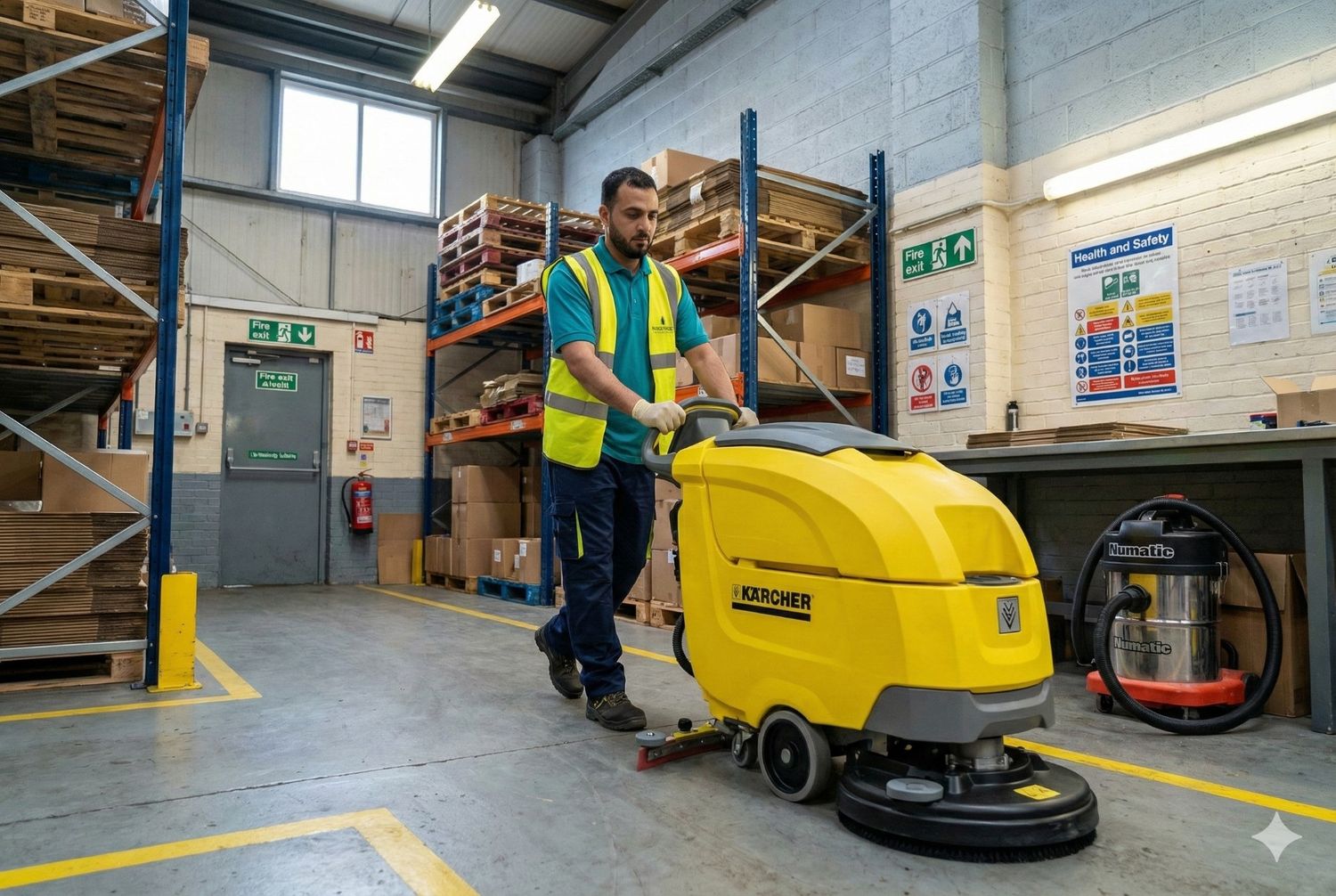 Noornest cleaners working in a bright, modern living room