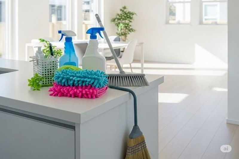 Selection of cleaning products suitable for offices