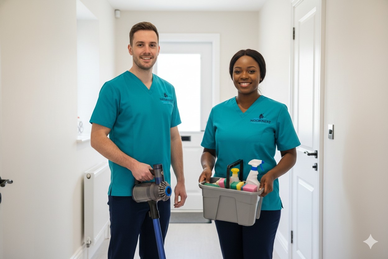 Professional cleaner with equipment