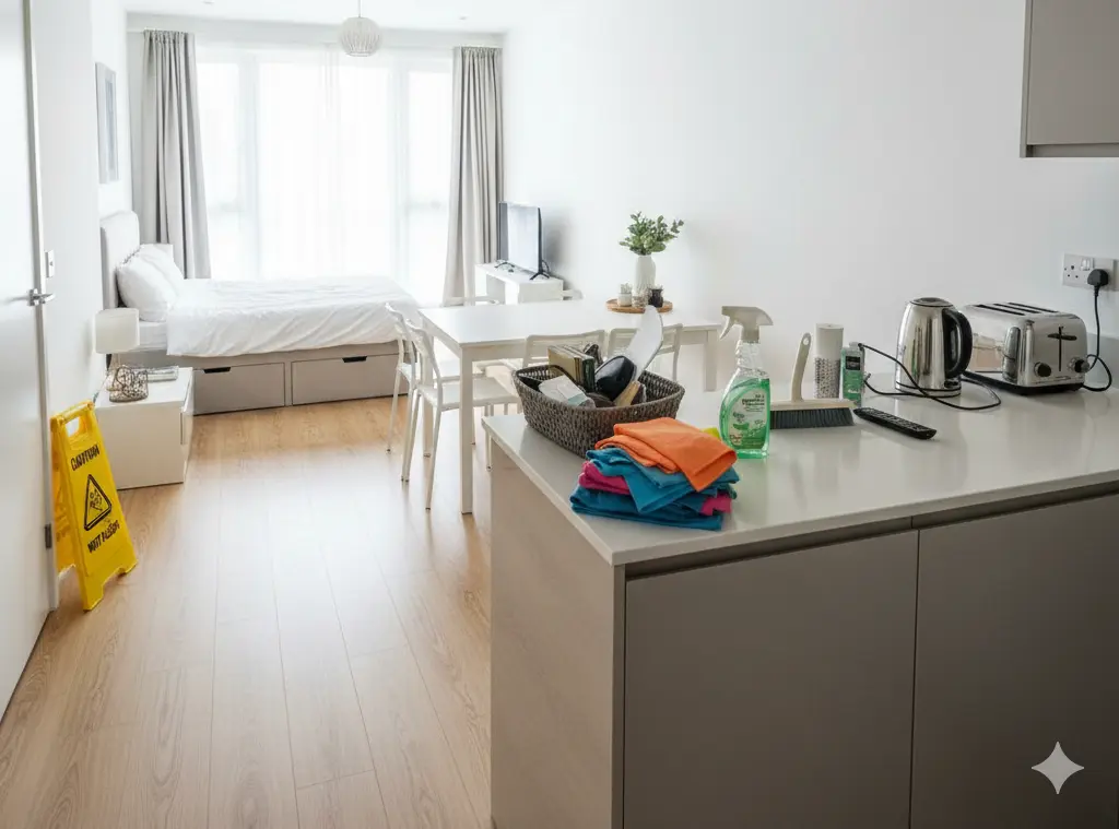 Modern flat prepared and staged for estate agent viewings