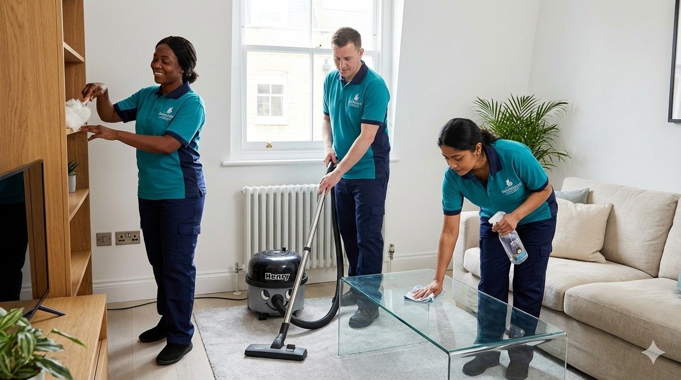 Noornest cleaners working in a modern UK home